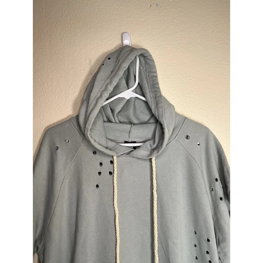 Forever‎ 21 Nude Apparel Sage Distressed Sweatshirt Dress Sz Xs Light Green NWT